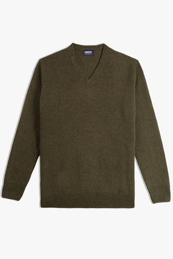 Full-sleeve Lambs Wool Sweater - SWP26-2 - Olive - Regular Fit