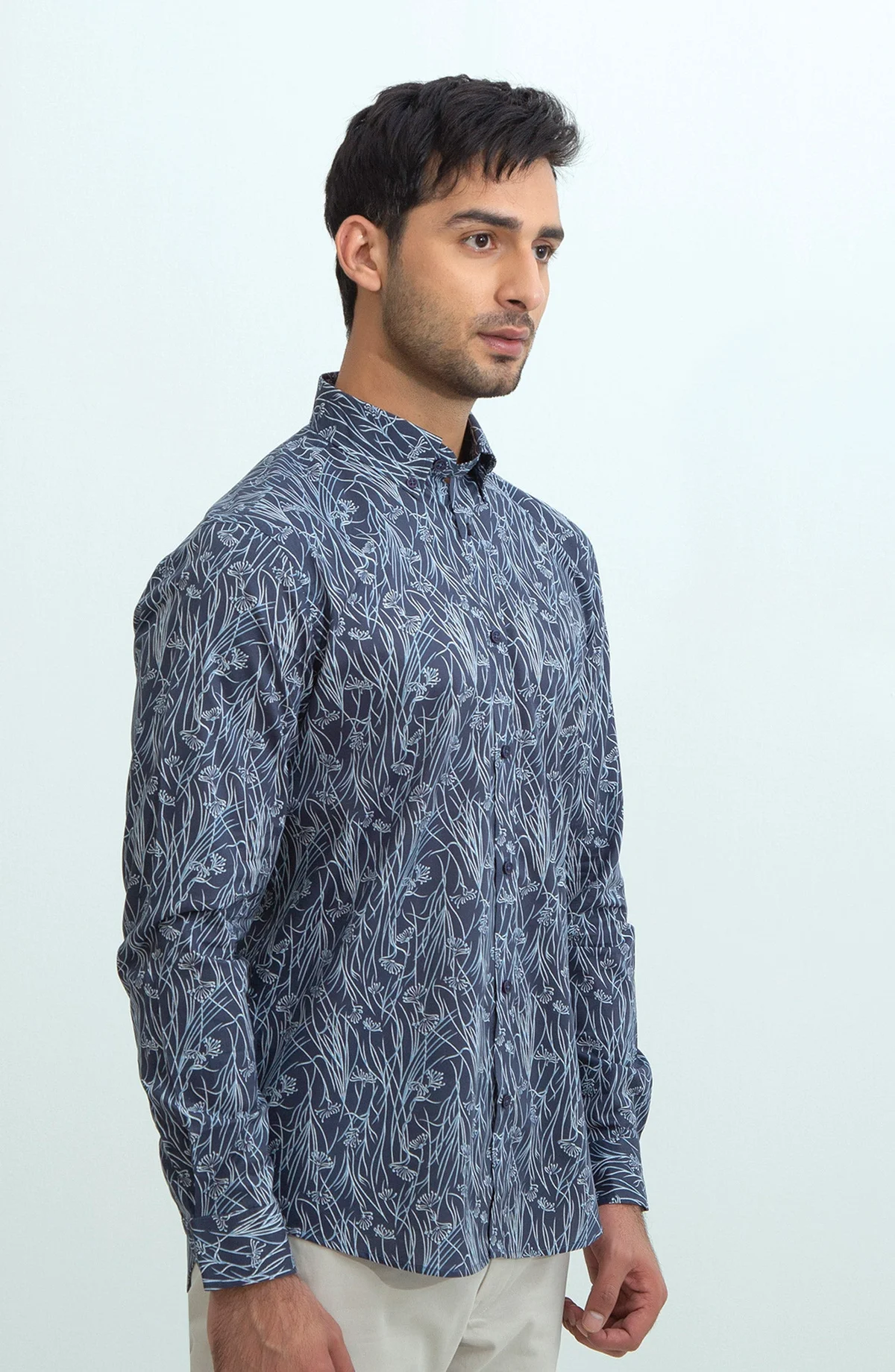 PRINTED SHIRT  - BLUE - view 3