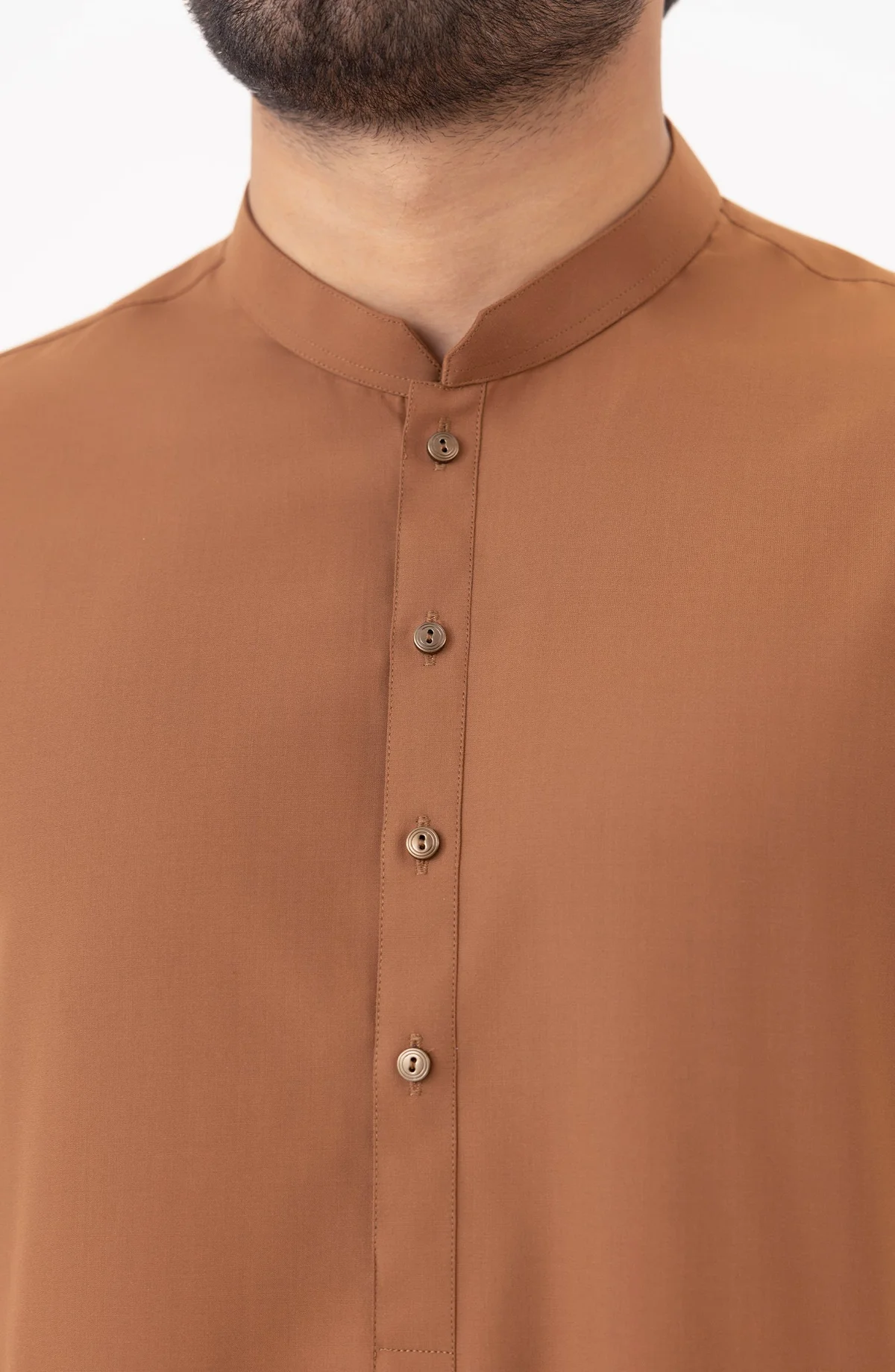 Basic Fancy Pajama Suit - Light Brown - view 5