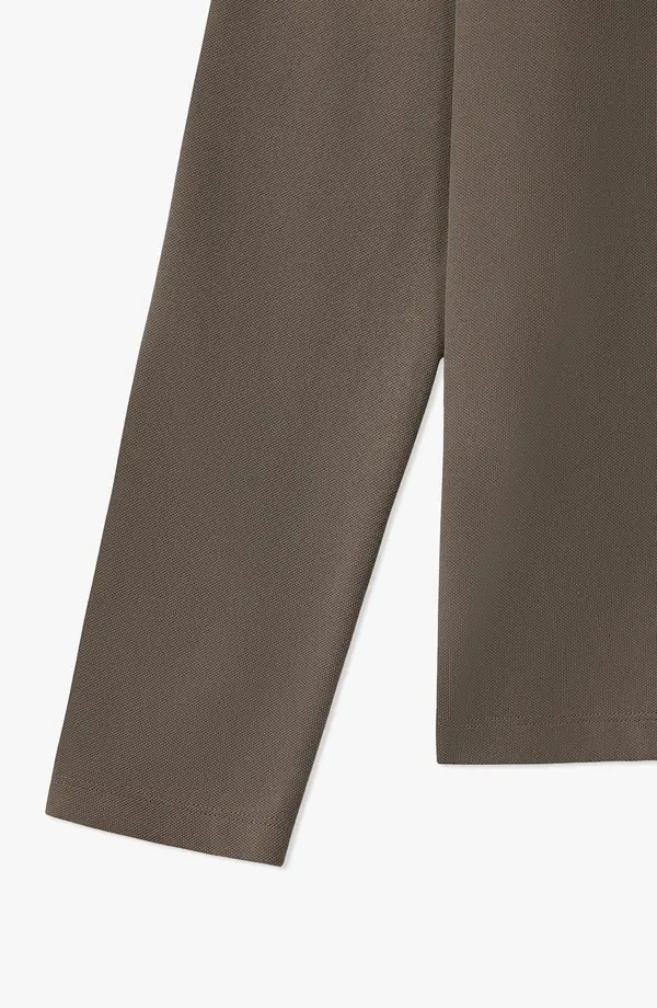 PERFORMANCE ZIPPER POLO - LIGHT BROWN(E-FACTORY OUTLET)
