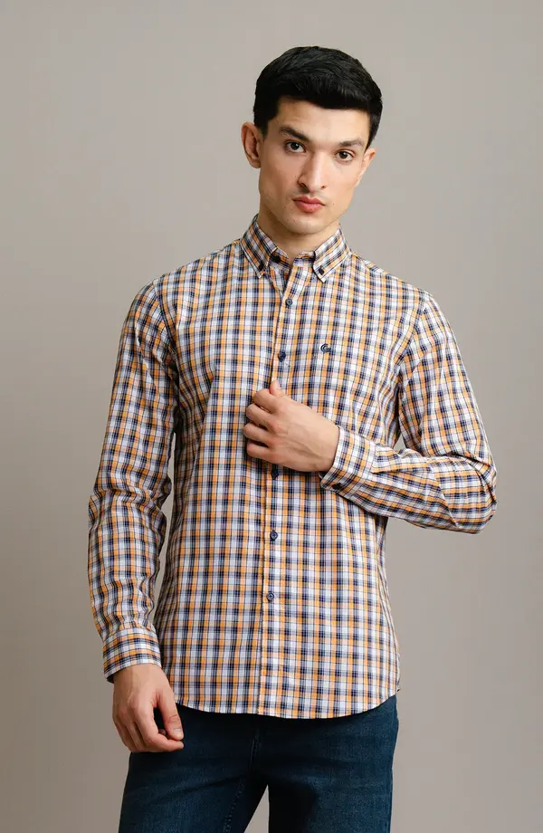 YARN DYED SHIRT - MUSTARD
