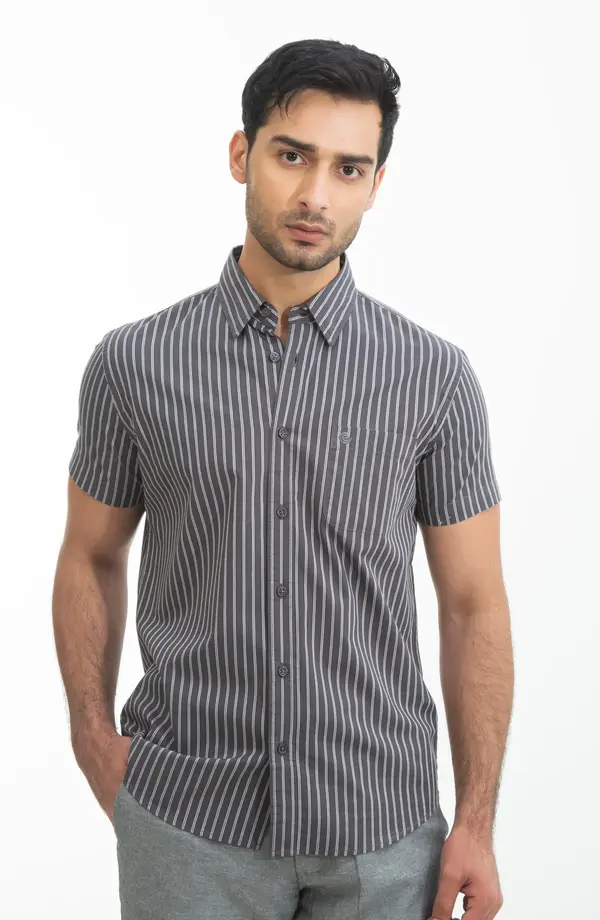 Half Sleeves Yarn Dyed Shirt