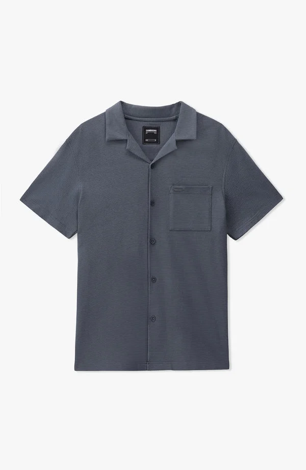 Half-Sleeve Jacquard Knitted Jersey Shirt - W25SBJ01 - Charcoal