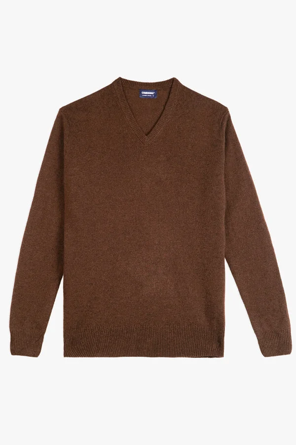 Full-sleeve Lambs Wool Sweater - SWP26-2 - Brown - Regular Fit