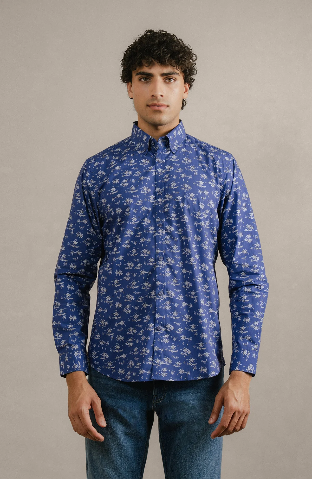 PRINTED SHIRT - DARK BLUE
