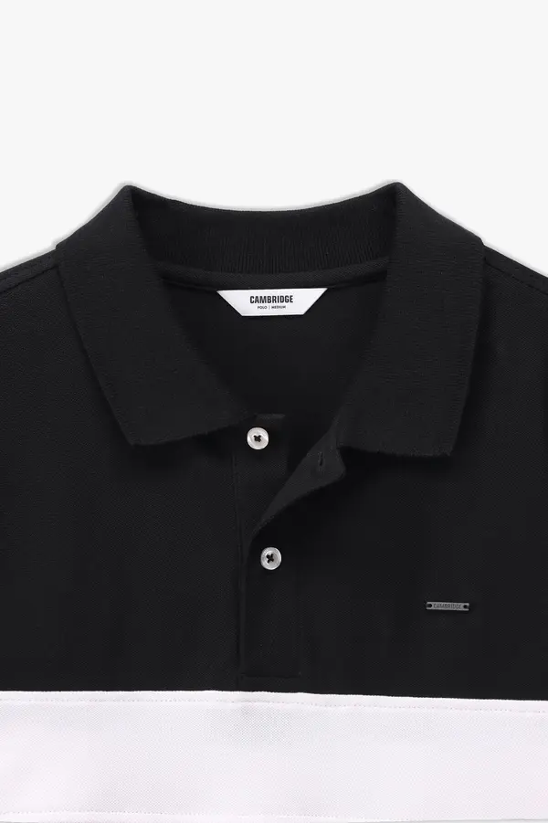 STRETCH CROSS POLO - BLACK(E-FACTORY OUTLET)
