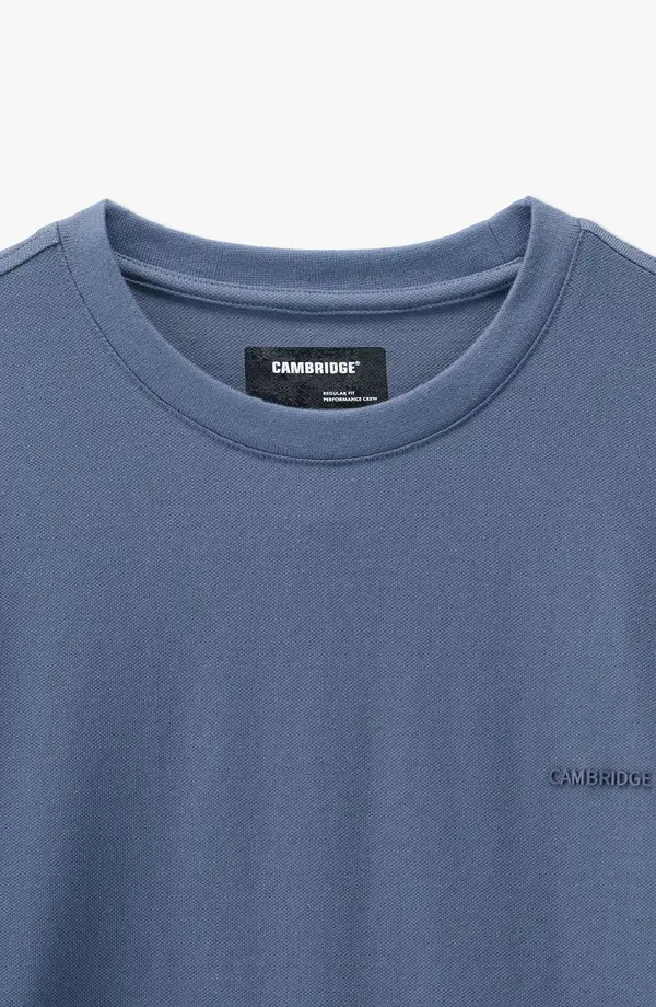PERFORMANCE CREWNECK BLUE T-SHIRT(E-FACTORY OUTLET)