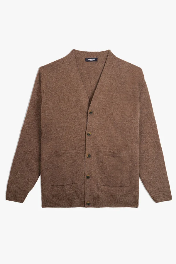 Full-sleeve Lambs Wool Cardigan - SWP26-4 - Cream - Regular Fit