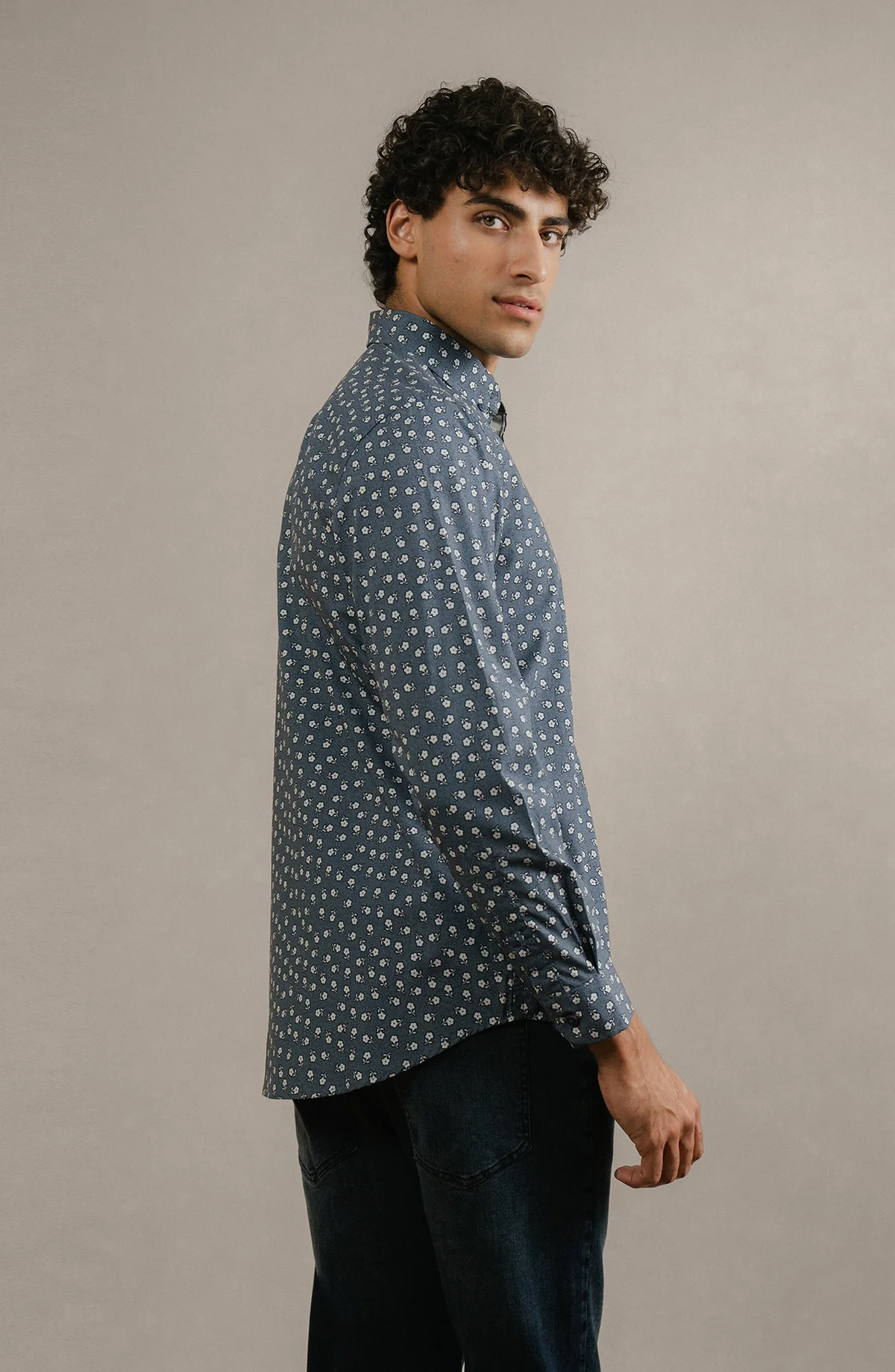 PRINTED SHIRT  - BLUE - view 3