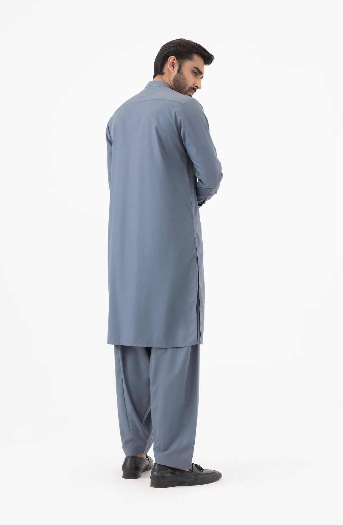 Traditional Fit Band Collar Shalwar Kameez - view 5
