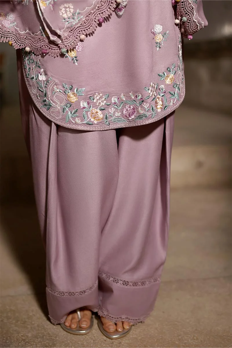 MAUVE MIST-3PC MARINA EMBROIDERED SUIT - view 2