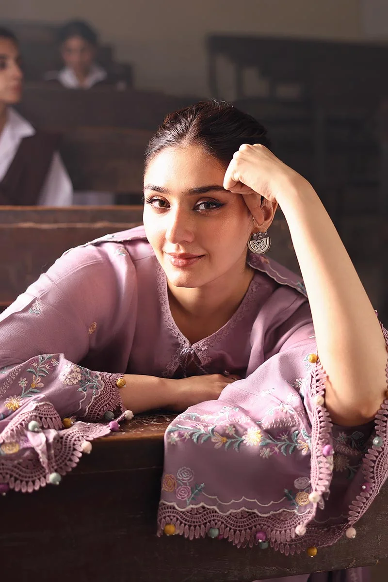 MAUVE MIST-3PC MARINA EMBROIDERED SUIT - view 5