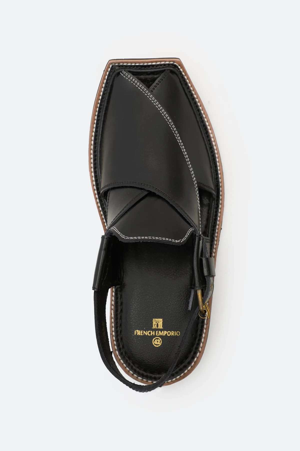 Black Casual Peshawari Sandal - view 3