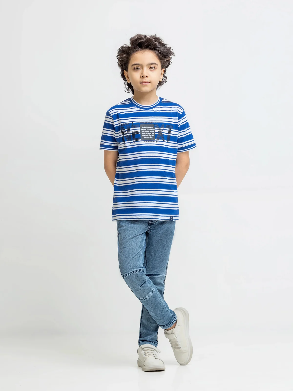 Boy's Blue & White T-Shirt - EBTTS5-040 - view 2
