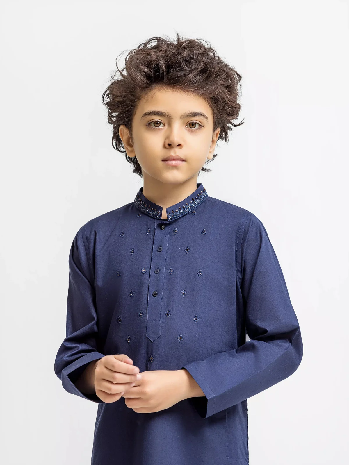 Boy's Blue Kurta - EBTKC5-032 - view 2