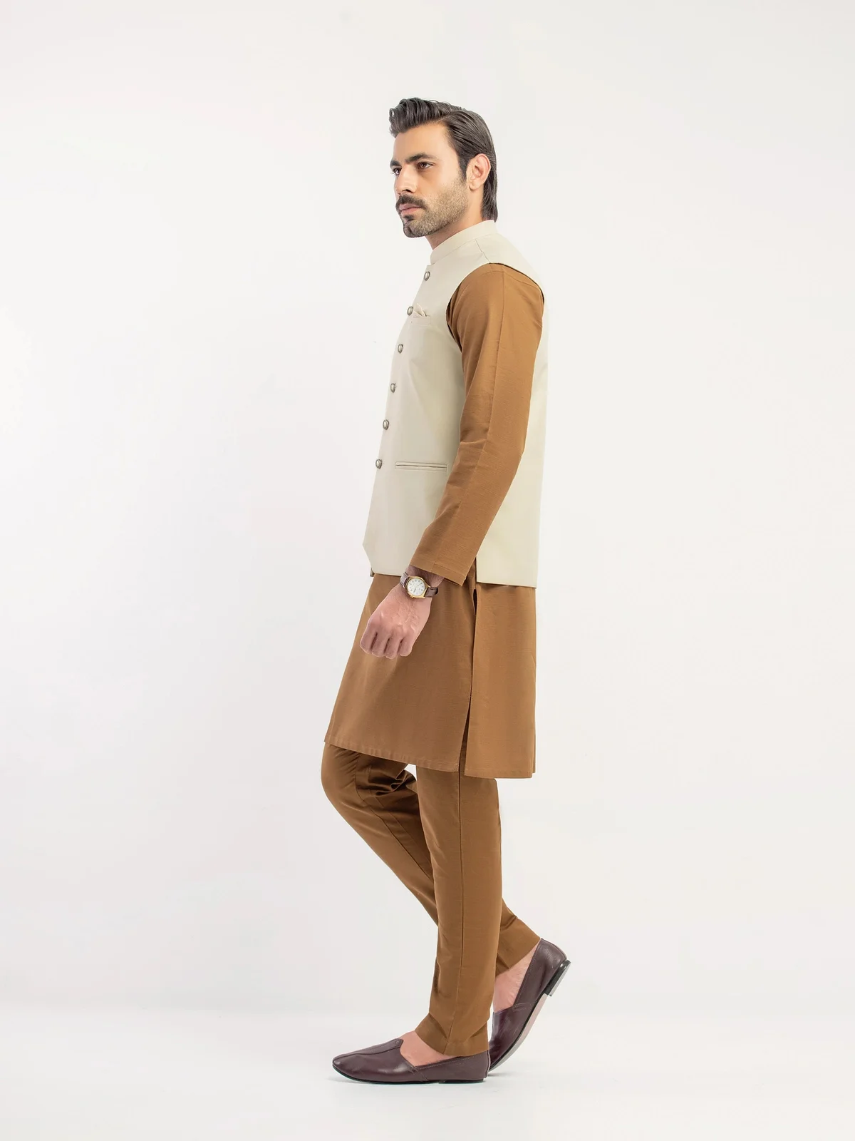 Men's Light Sage Waist Coat - EMTWCP6-36004 - view 4