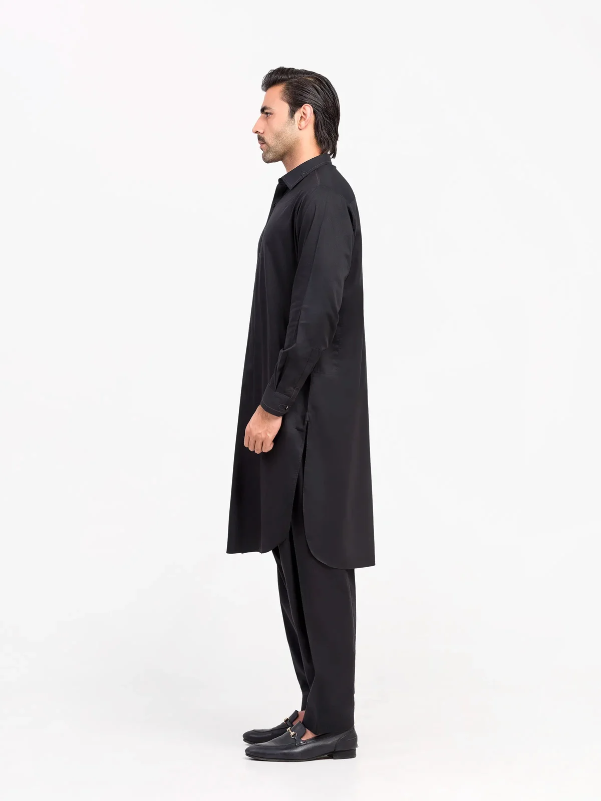 Men's Black Shalwar Kameez - EMTKS6-41240 - view 5