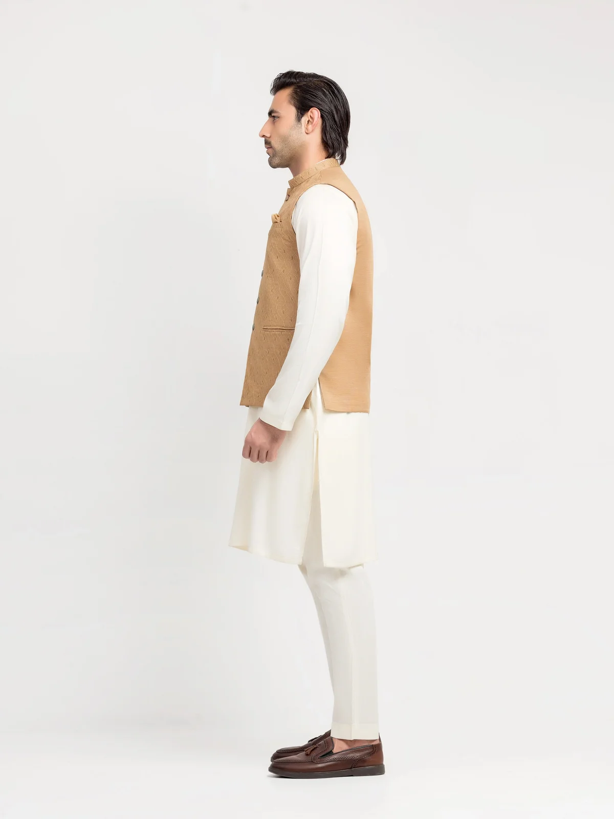 Men's Camel Waist Coat - EMTWCE5-36002 - view 4