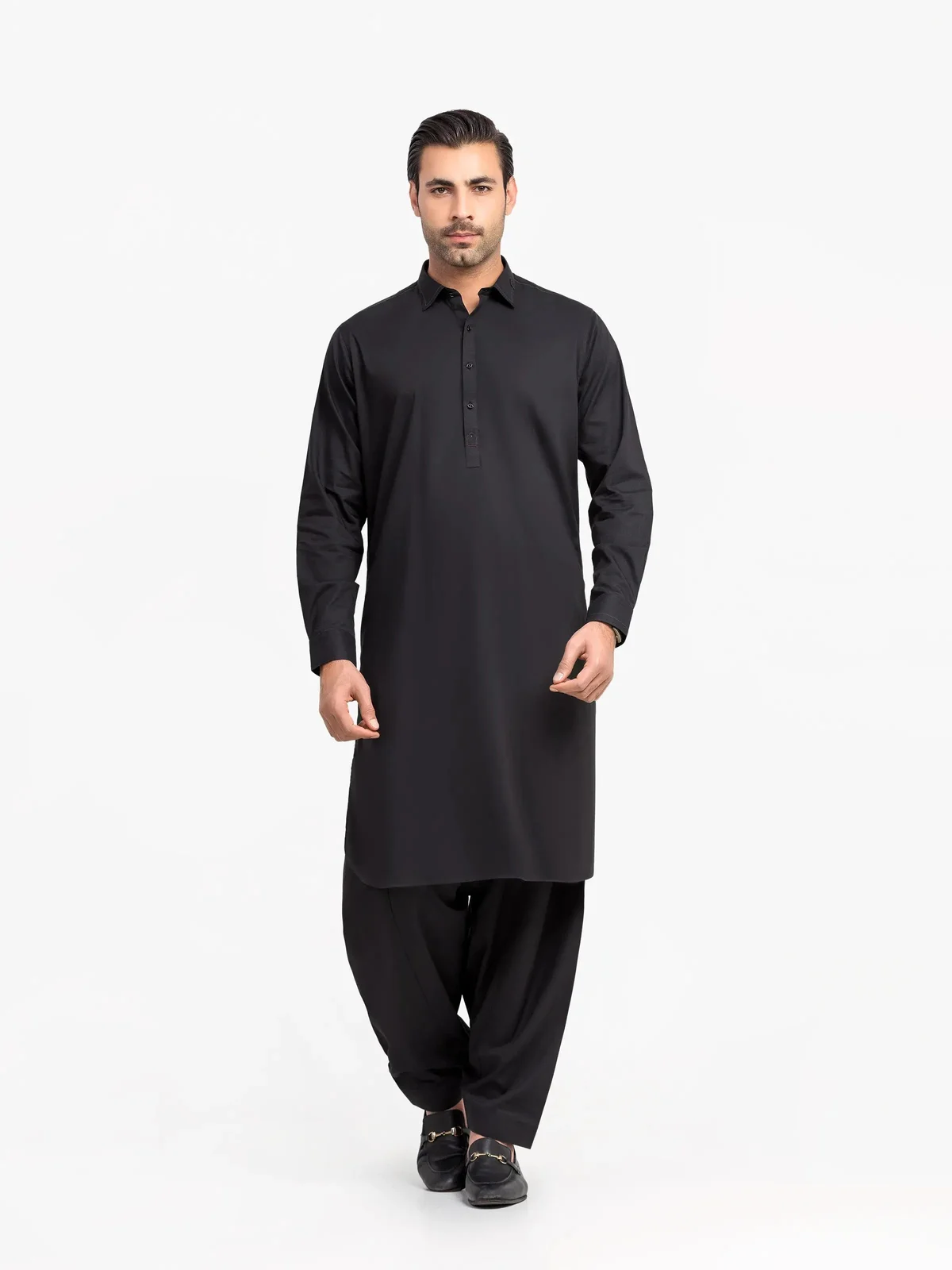 Men's Black Shalwar Kameez - EMTKS6-41240
