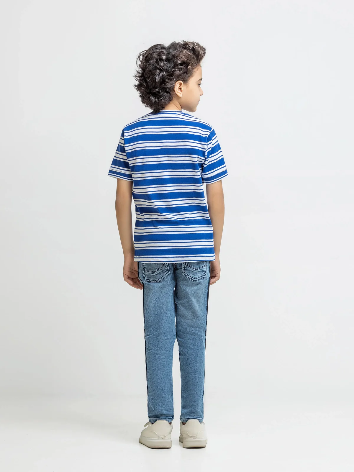 Boy's Blue & White T-Shirt - EBTTS5-040 - view 5