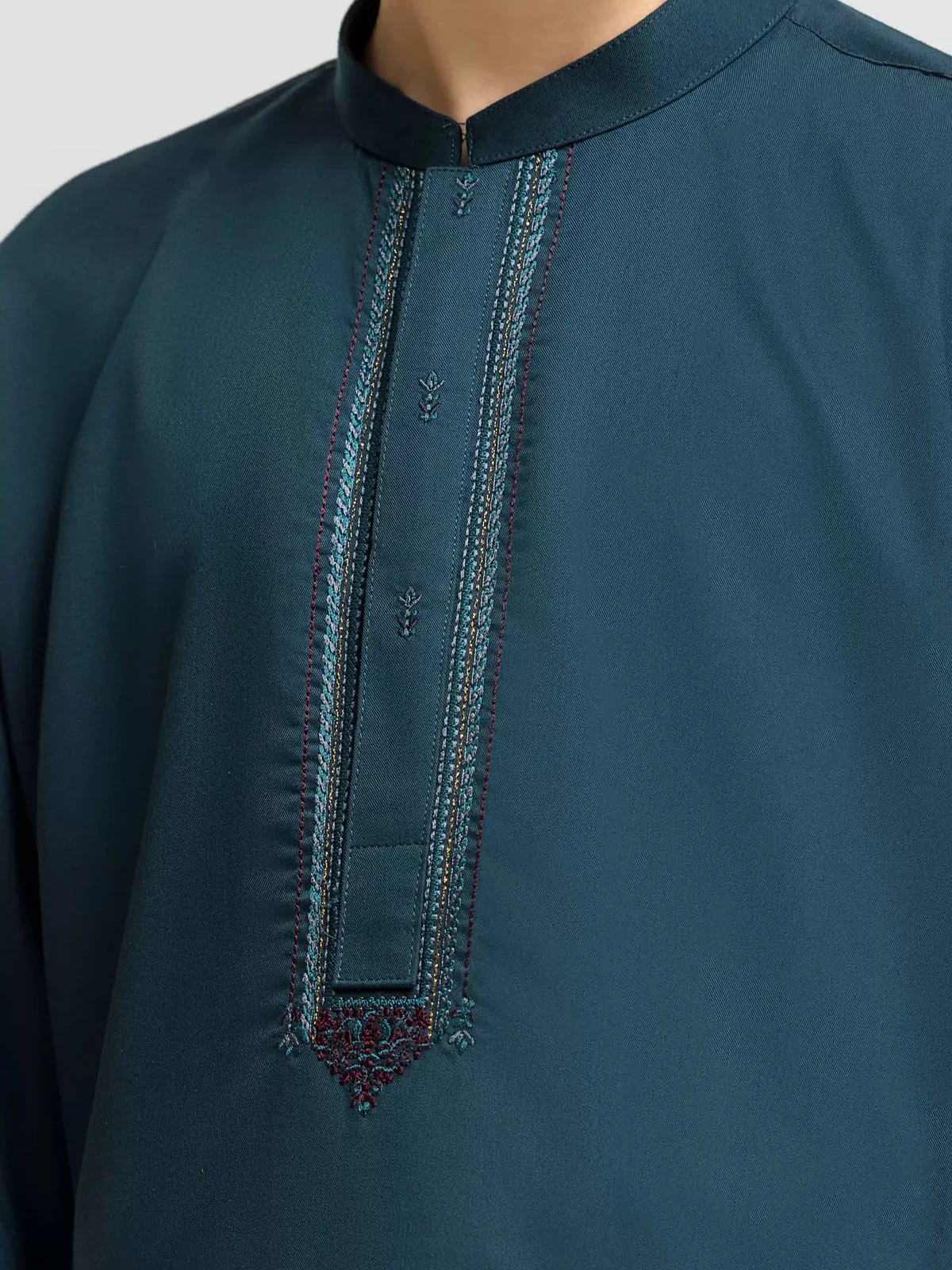 Boy's Dark Green Kurta Shalwar - EBTKS5-4062 - view 3