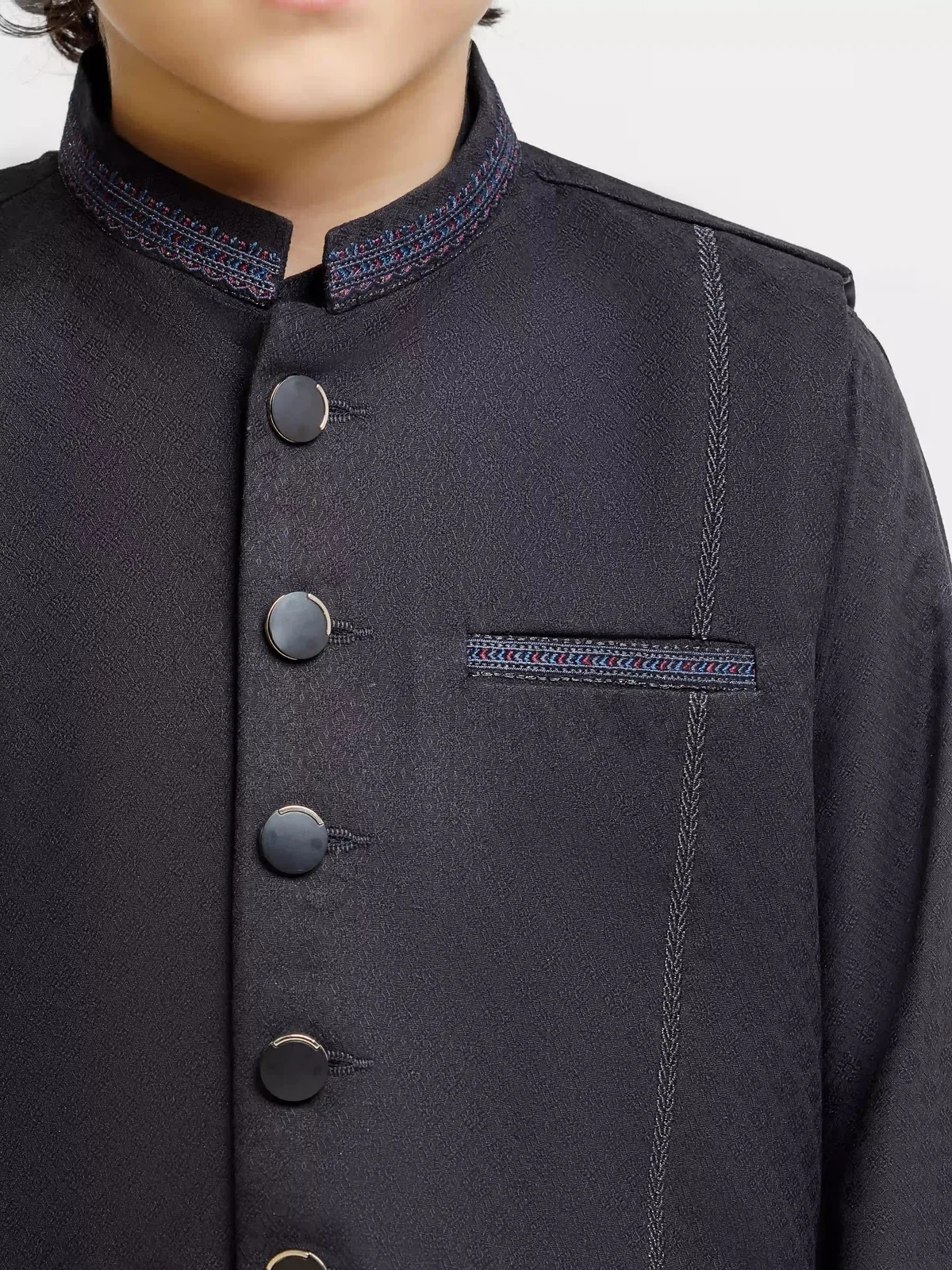 Boy's Black Waist Coat Suit - ECBTWCS6-101 - view 3