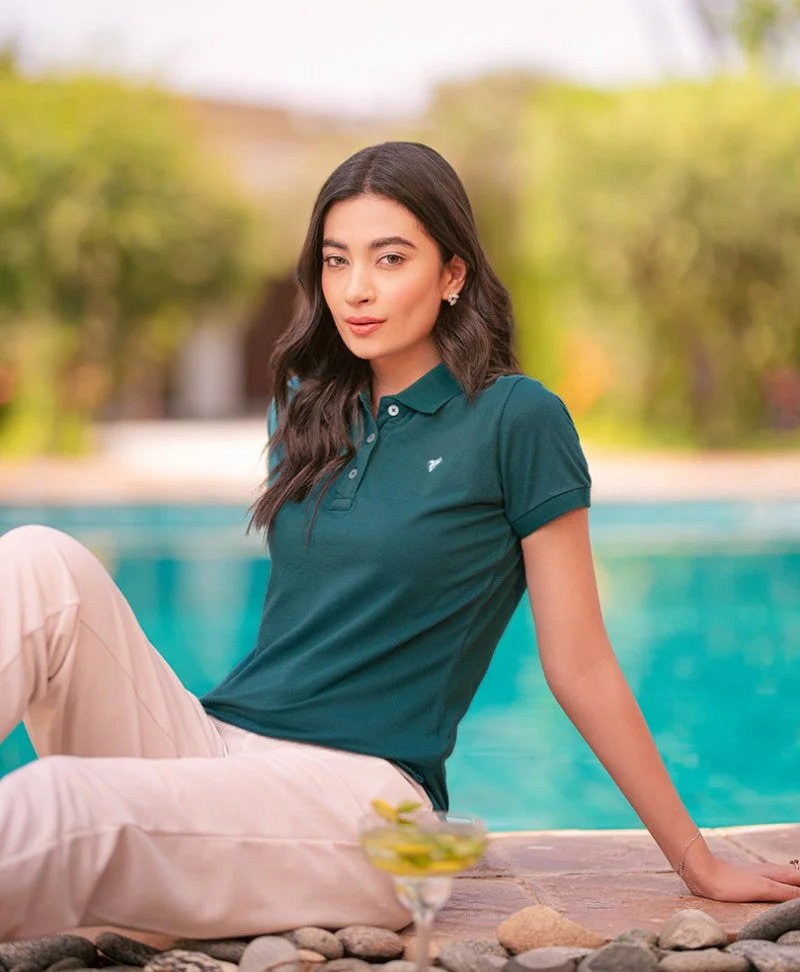 Marble Green Basic POLO (Women) - view 4