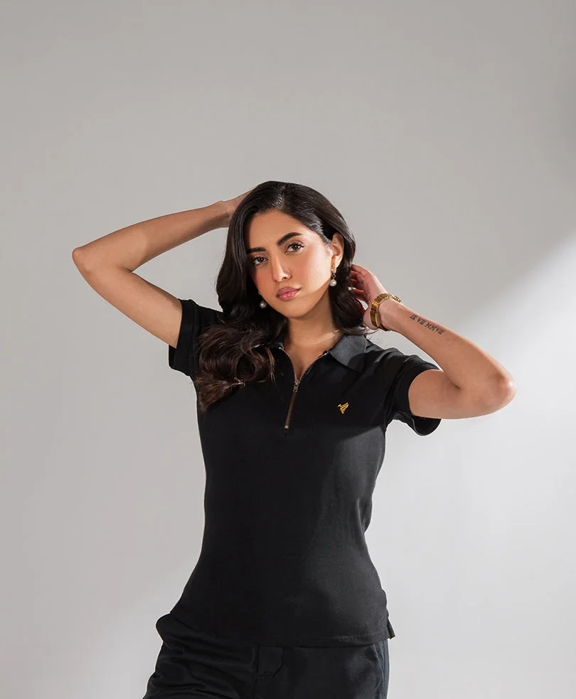 Black Zip POLO (Women) - view 4