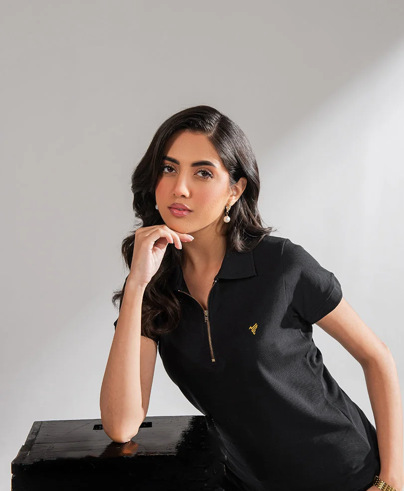 Black Zip POLO (Women) - view 5