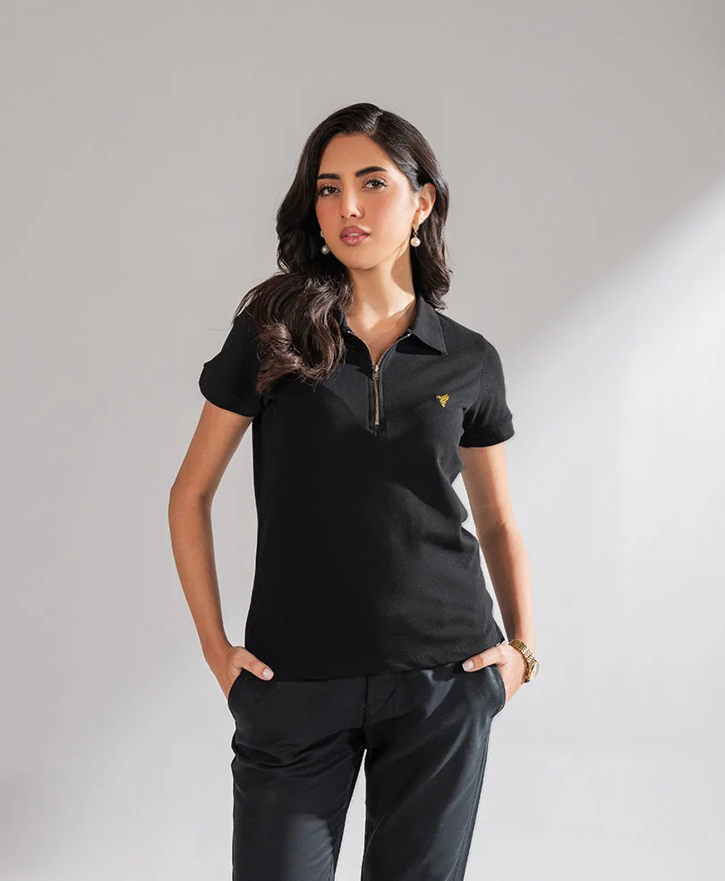 Black Zip POLO (Women) - view 2