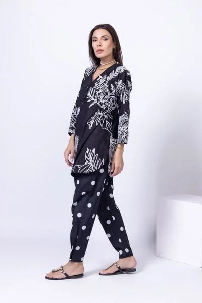 Printed Dobby Pants - 24-12E07-08BB-VG_MULTI