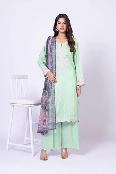 Embroidered Jacquard Kurta - SDJN05BA-VG_MULTI