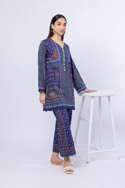 Printed Cotton Viscose Pants - 25-04E49-04BB-VG_MULTI