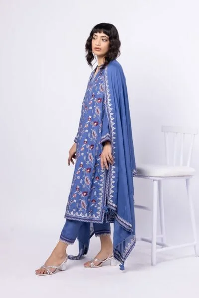 Embroidered Viscose Oak Silk Pants - SB25026A-VG_MULTI