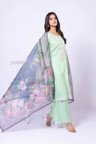 Printed Polyester Net Dupatta - SDJN05BC-VG_MULTI