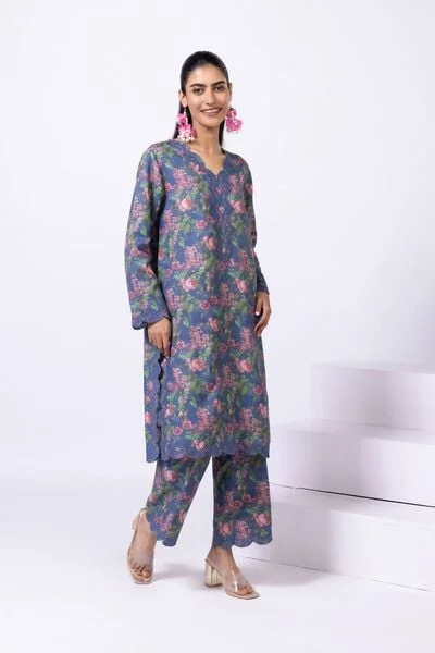 Embroidered Thai Silk Pants - ESB24644A-VG_MULTI