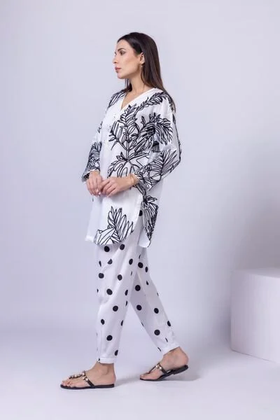 Printed Dobby Pants - 24-12E07-08BA-VG_MULTI