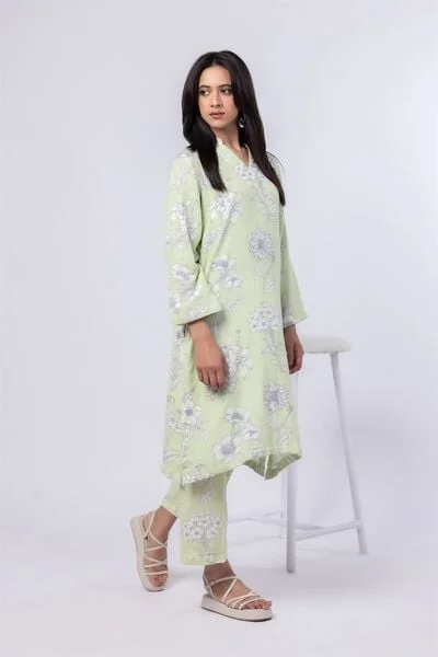 Printed Cheese Cloth Pants - 24-12E01-02BB-VG_MULTI