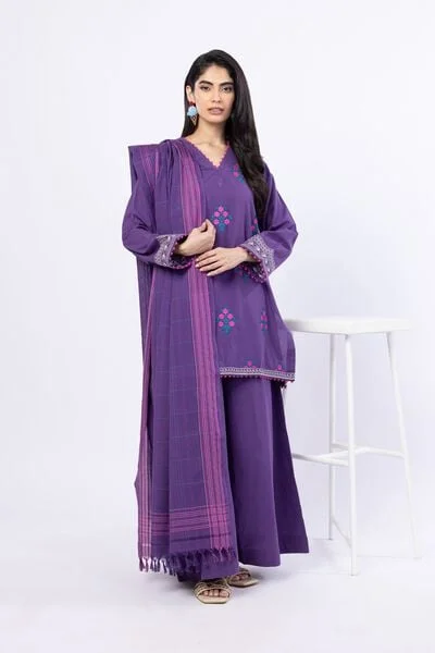 Embroidered Handwoven Cotton Kurta - 25-08K3-05TA-VG_MULTI