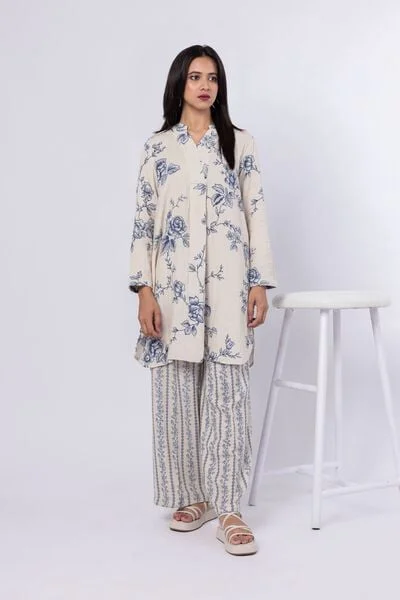 Printed Cheese Cloth Kurta - 24-12E01-06TA-VG_MULTI