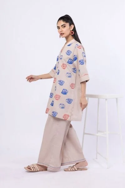 Embroidered Crosshatch Poplin Pants - 25-07-7E1-09BA-VG_MULTI