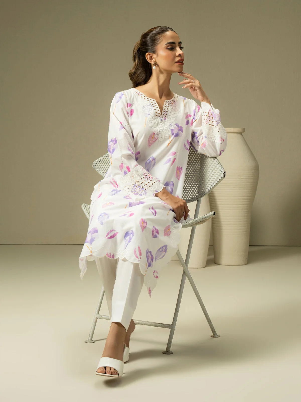 Cambric Shirt-Embroidered (Pret) - view 5