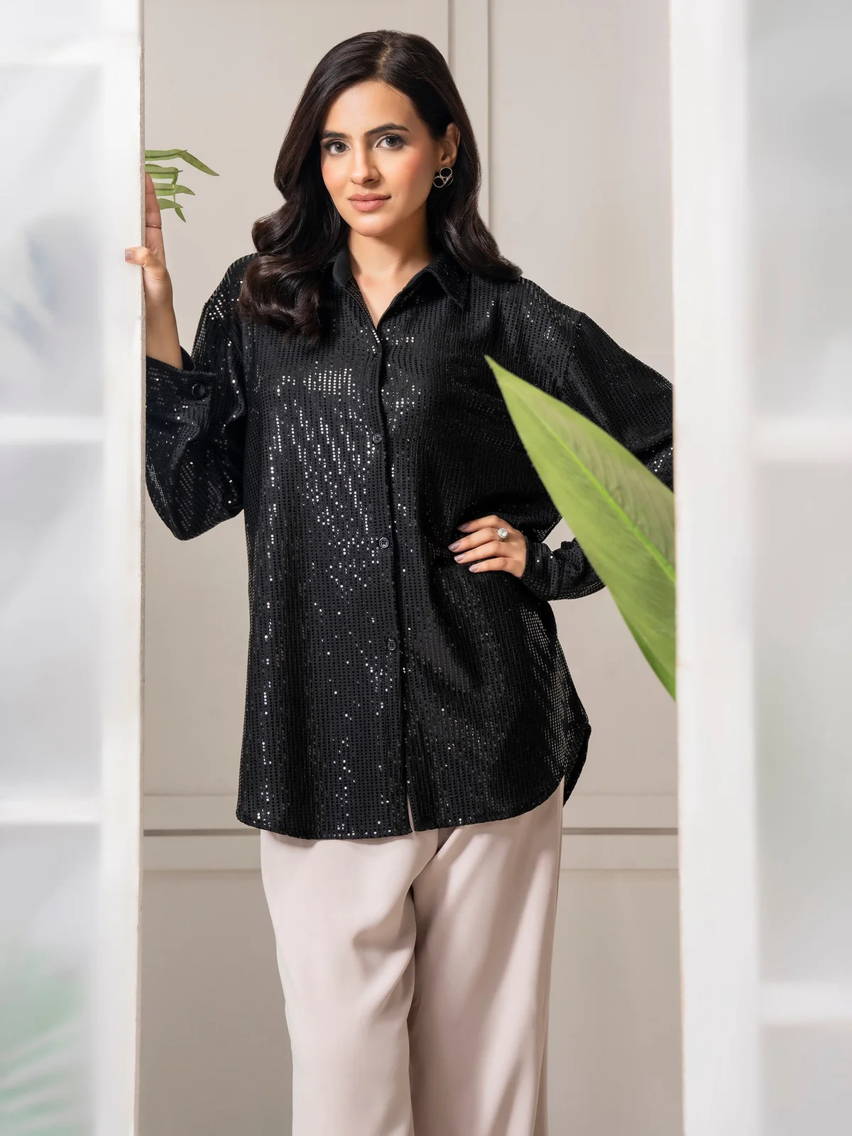 Embellished Jersey Top - view 2