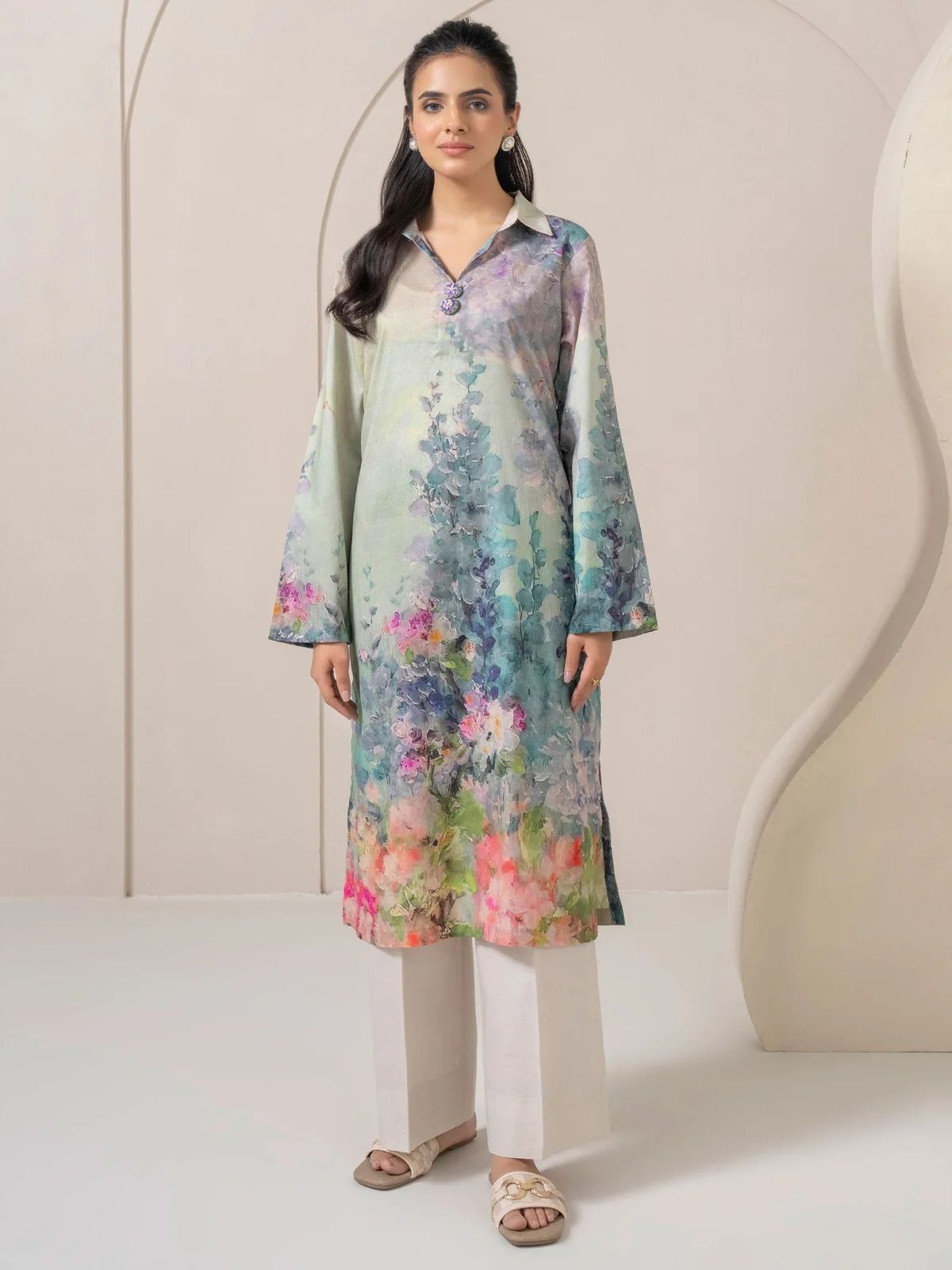 Lawn Shirt-Printed (Pret)