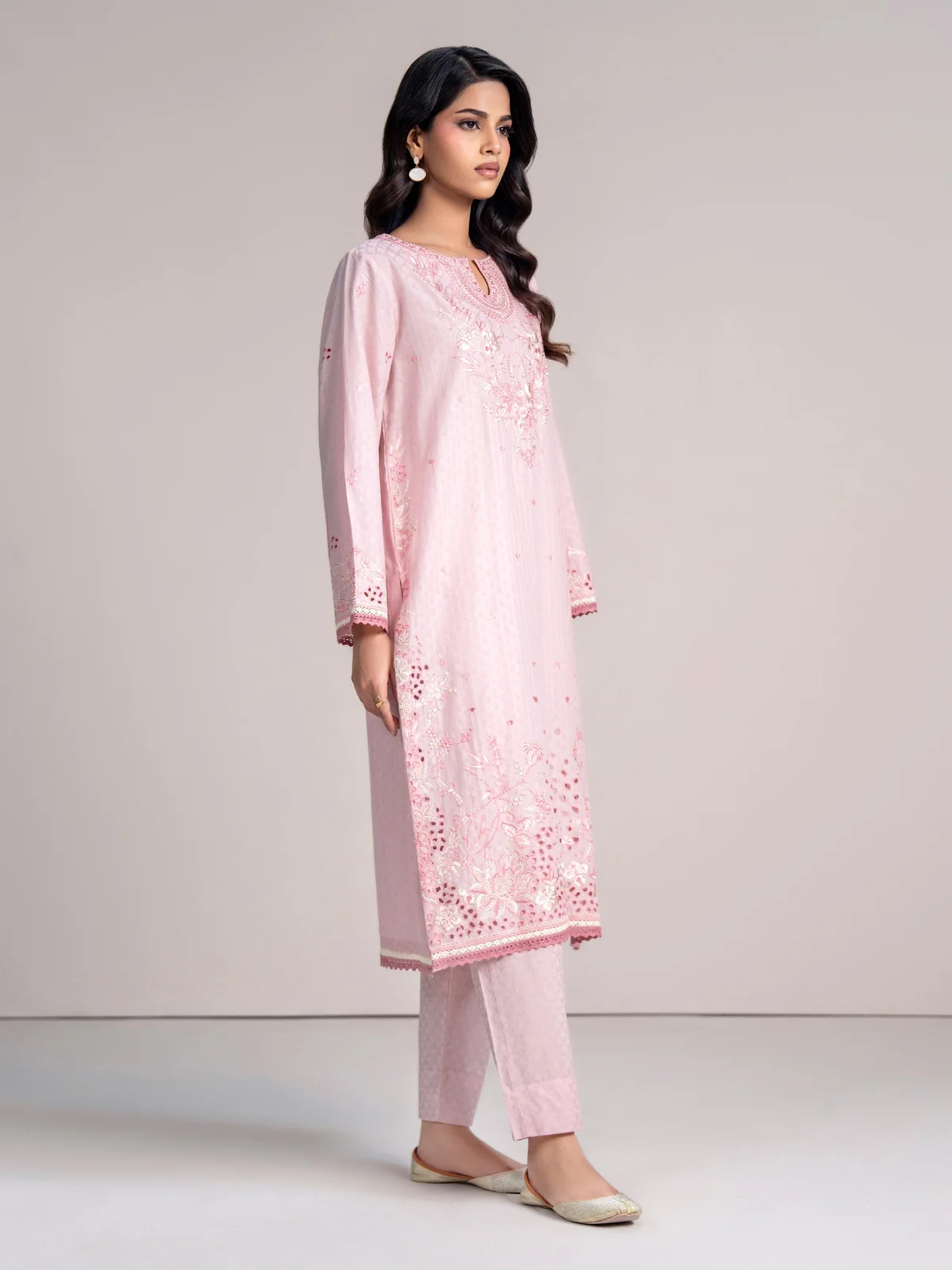 2 Piece Self Jacquard Suit- Embroidered (Pret) - view 2
