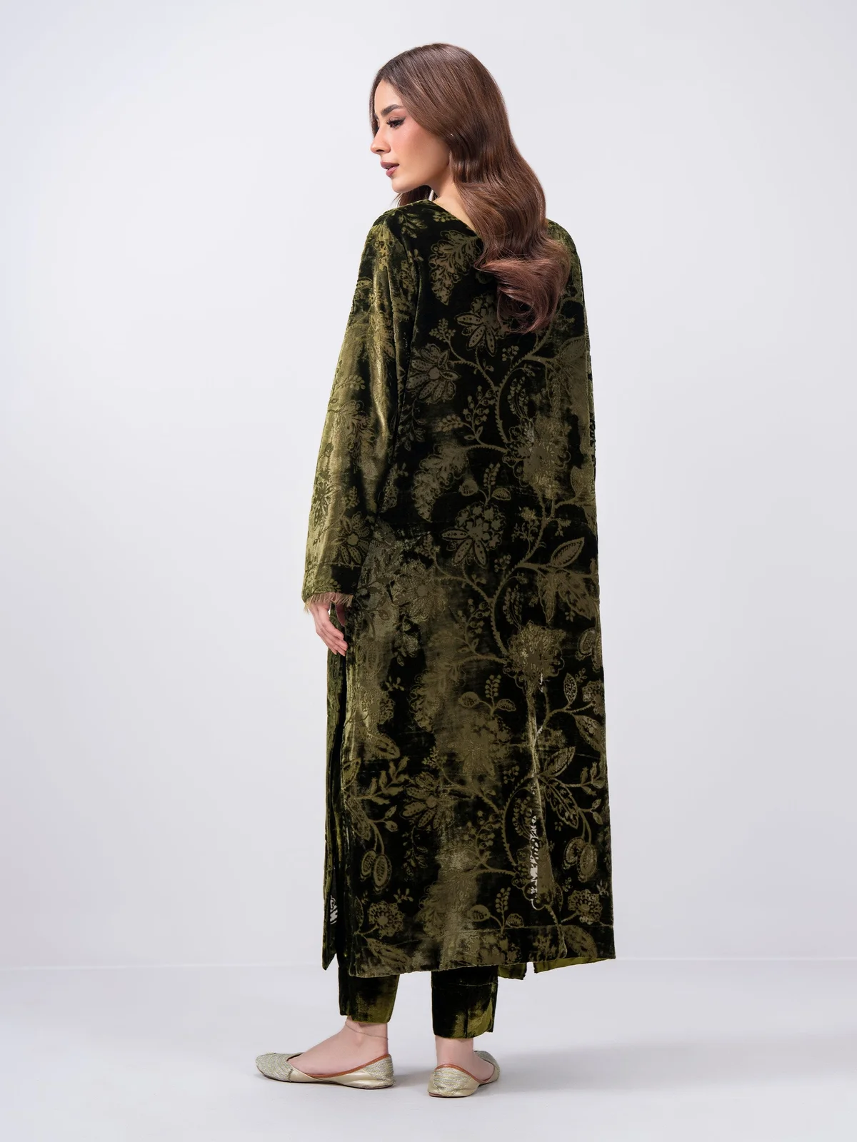 2 Piece Velvet Suit- Embroidered (Pret) - view 3