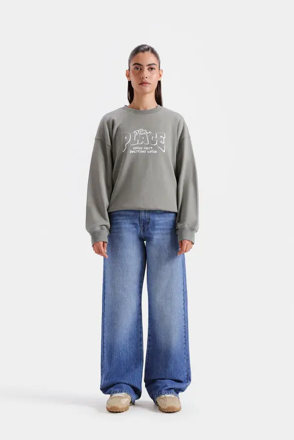 Cropped Graphic Sweatshirt