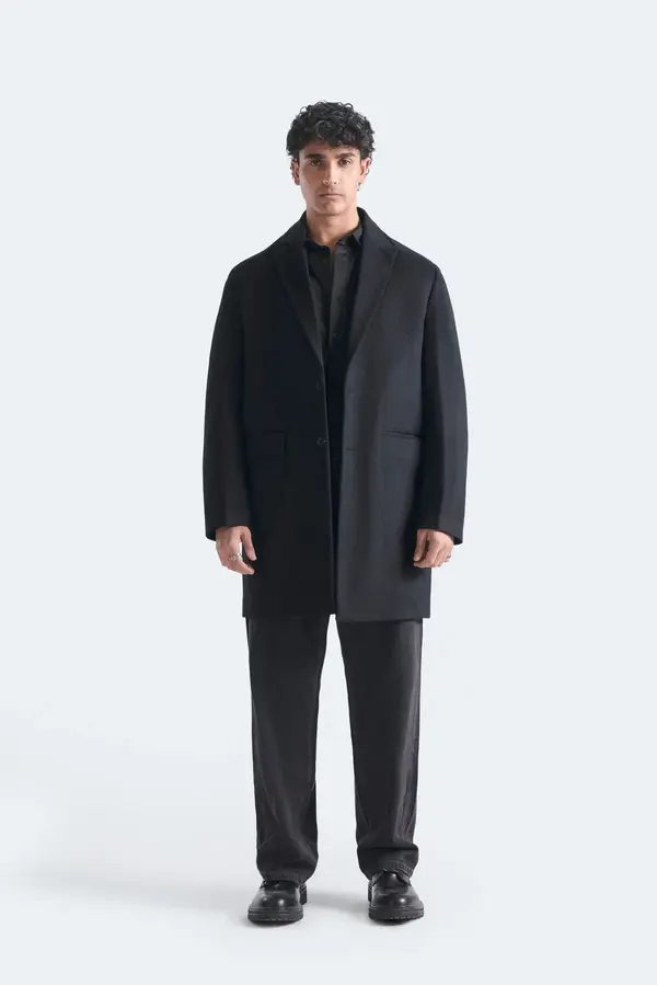 Felt Textured Long Coat