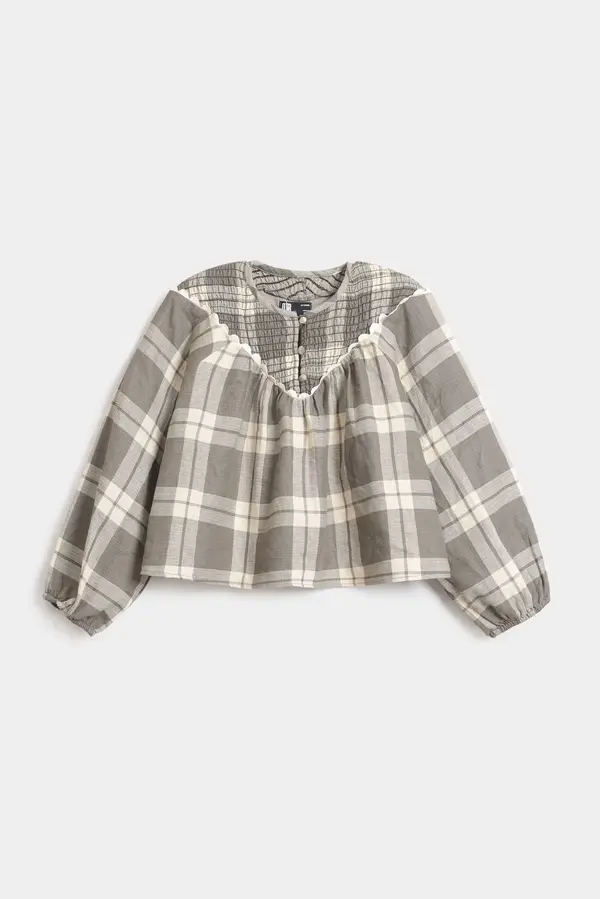 Cropped Checkered Shirt