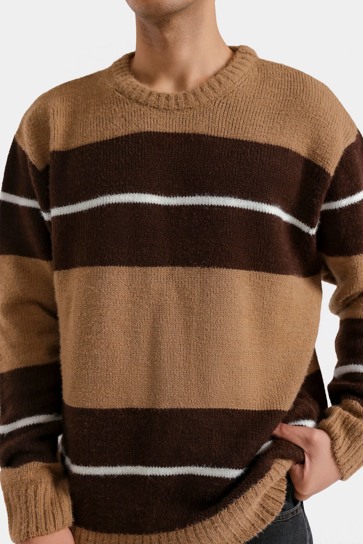 Knitted Striped Sweater - view 2